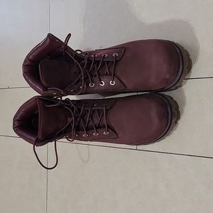 Burgundy Timberland boots